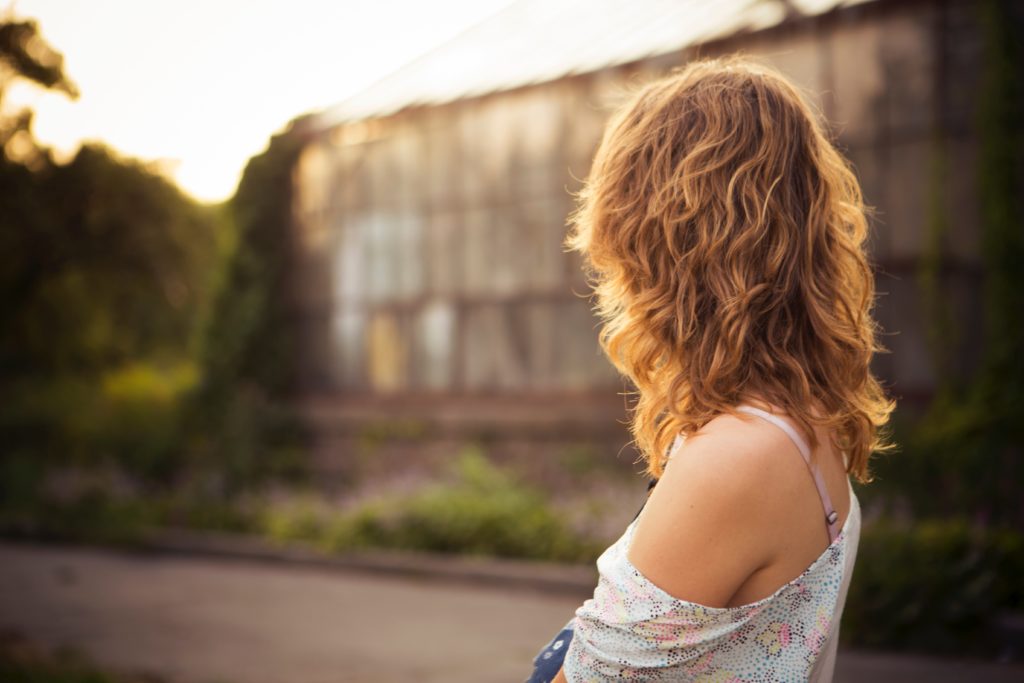 a woman standing