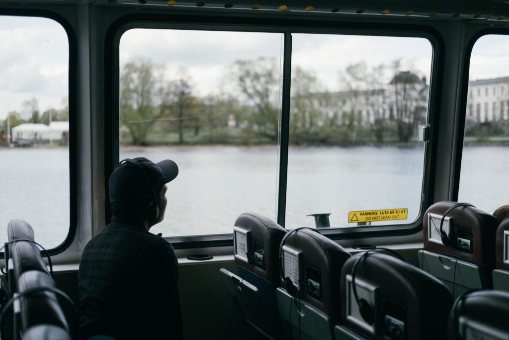 Man looking at river